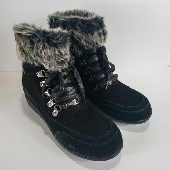 Khombu Farros Suede Cold Weather Winter Boots Black -9 - Picture 3 of 5